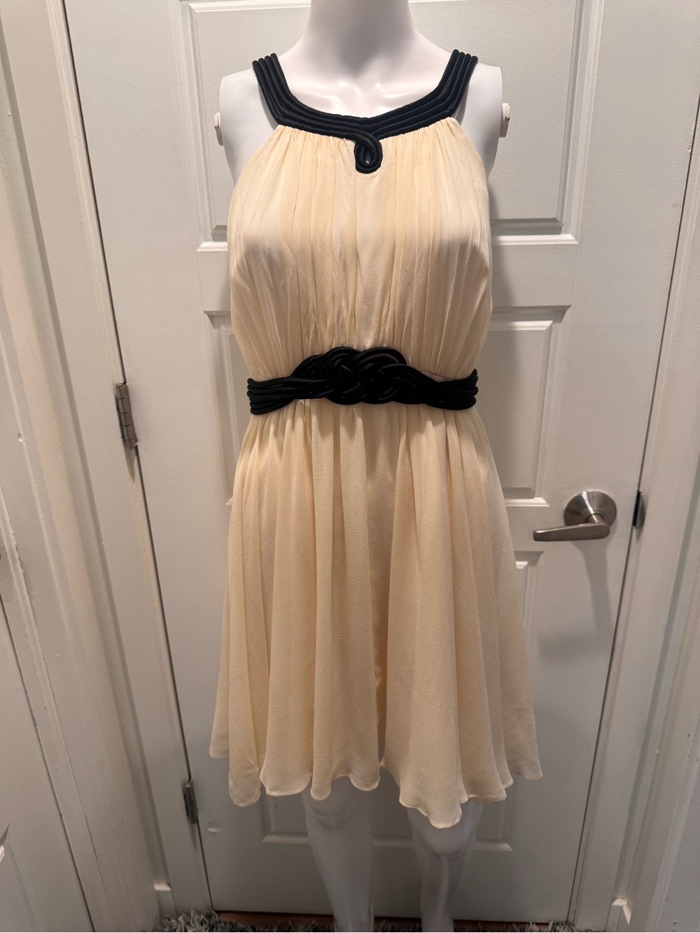 Nine West Y2K Ivory Silk Dress Size 10